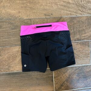 Lululemon Athletica Black and Pink Athletic Shorts